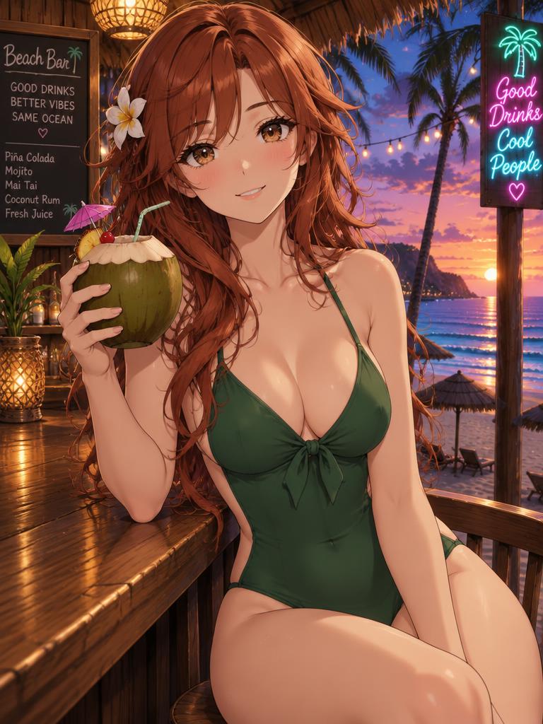 Hana, anime AI girl character in a swimsuit - Chat NSFW