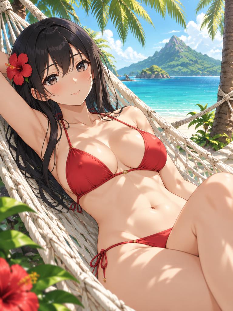 Rina, anime AI girl character in a swimsuit - Chat NSFW