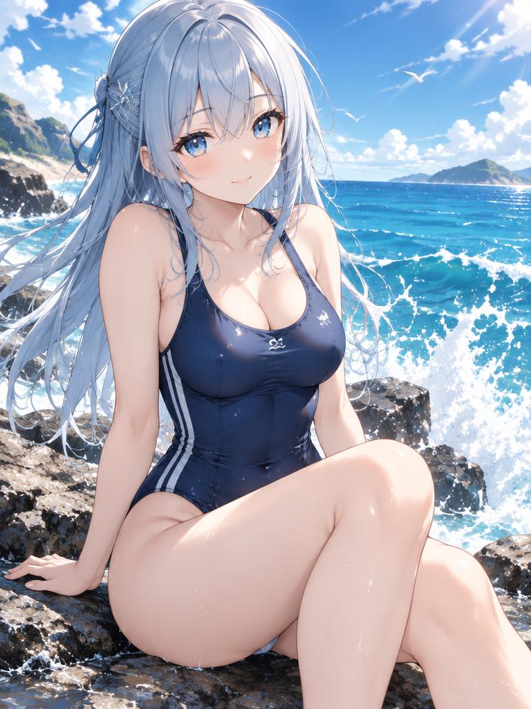 Yuki, anime AI girl character in a swimsuit - Chat NSFW